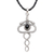 Onyx pendant necklace, 'Twin Serpents' - Sterling Silver and Onyx Snake Necklace from Indonesia (image 2a) thumbail