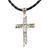 Leather cross necklace, 'Contemporary Cross' - Leather cross necklace (image 2a) thumbail