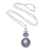 Cultured pearl and opal pendant necklace, 'Blue Ocean Dream' - Modern Sterling Silver and Pearl Pendant (image 2a) thumbail
