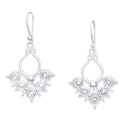 Sterling silver dangle earrings, 'Goddess Swirls' - Sterling Silver Dangle Earrings