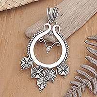 Sterling silver pendant, 'Rice Goddess' - Handcrafted Women's Modern Sterling Silver Pendant