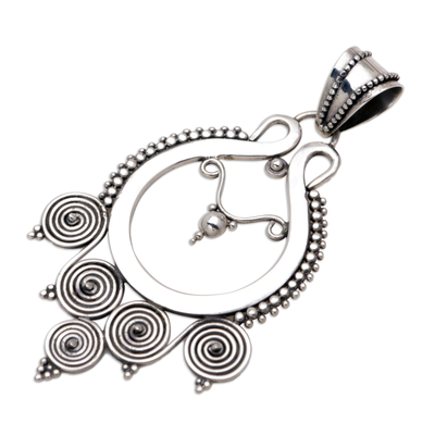 Sterling silver pendant, 'Rice Goddess' - Handcrafted Women's Modern Sterling Silver Pendant