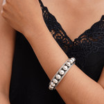 Sterling silver bangle bracelet, '21 Balls' - Sterling silver bangle bracelet