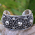 Sterling silver cuff bracelet, 'Modern Traditions' - Handmade Sterling Silver Cuff Bracelet with Floral Motifs (image 2) thumbail
