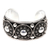 Sterling silver cuff bracelet, 'Modern Traditions' - Handmade Sterling Silver Cuff Bracelet with Floral Motifs (image 2a) thumbail