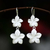 Earrings, 'Frangipani Twins' - Floral Sterling Silver Dangle Earrings (image 2) thumbail