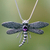 Amethyst pendant necklace, 'Enchanted Dragonfly' - Sterling Silver and Amethyst Pendant Necklace (image 2) thumbail