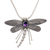 Amethyst pendant necklace, 'Enchanted Dragonfly' - Sterling Silver and Amethyst Pendant Necklace thumbail