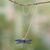Amethyst pendant necklace, 'Enchanted Dragonfly' - Sterling Silver and Amethyst Pendant Necklace (image 2b) thumbail