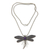 Amethyst pendant necklace, 'Enchanted Dragonfly' - Sterling Silver and Amethyst Pendant Necklace (image 2d) thumbail