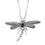 Garnet pendant necklace, 'Enchanted Dragonfly' - Garnet pendant necklace thumbail