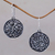 Sterling silver dangle earrings, 'Full Moon' - Modern Sterling Silver Dangle Earrings thumbail