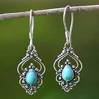 Sterling silver flower earrings, 'Inspirations' - Sterling silver flower earrings