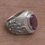 Men's amethyst ring, 'Violet Flame' - Men's Sterling Silver and Amethyst Ring thumbail