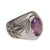 Men's amethyst ring, 'Violet Flame' - Men's Sterling Silver and Amethyst Ring (image 2a) thumbail