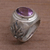 Men's amethyst ring, 'Violet Flame' - Men's Sterling Silver and Amethyst Ring (image 2c) thumbail