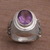 Men's amethyst ring, 'Violet Flame' - Men's Sterling Silver and Amethyst Ring (image 2d) thumbail