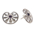 Amethyst flower earrings, 'Polished Petals' - Floral Sterling Silver Amethyst Button Earrings (image 2b) thumbail