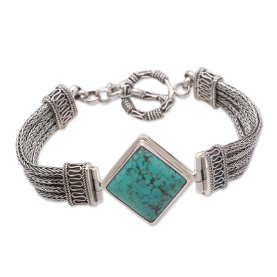 Sterling silver pendant bracelet, 'Promise' - Sterling Silver Chain Bracelet