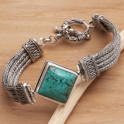 Sterling silver pendant bracelet, 'Solemn Promise' - Sterling Silver Chain Bracelet