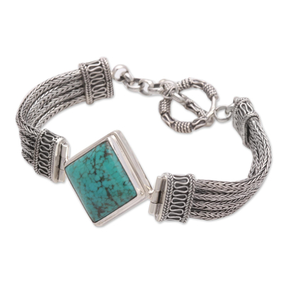 Sterling silver pendant bracelet, 'Promise' - Sterling Silver Chain Bracelet