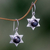 Pearl dangle earrings, 'Black Bali Star' - Pearl dangle earrings thumbail