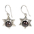 Pearl dangle earrings, 'Black Bali Star' - Pearl dangle earrings thumbail