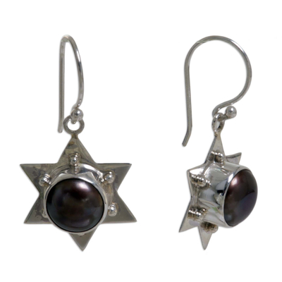 Perlen-Ohrhänger 'Black Bali Star' - Perlen-Ohrhänger
