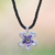 Amethyst pendant necklace, 'Plumeria' - Sterling silver choker thumbail