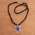 Amethyst pendant necklace, 'Plumeria' - Sterling silver choker (image 2b) thumbail