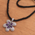 Amethyst pendant necklace, 'Plumeria' - Sterling silver choker (image 2c) thumbail