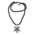 Halskette mit Amethyst-Anhänger, „Plumeria“ – Halskette mit floralem Amethyst-Anhänger, hergestellt in Bali