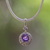 Amethyst pendant necklace, 'Moonlight Dazzle' - Sterling Silver and Amethyst Pendant Necklace from Bali (image 2) thumbail