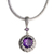 Amethyst pendant necklace, 'Moonlight Dazzle' - Sterling Silver and Amethyst Pendant Necklace from Bali thumbail