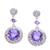Amethyst dangle earrings, 'Moonlight Dazzle' - Amethyst dangle earrings (image 2a) thumbail