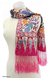 Silk batik scarf, 'Pink Paradise' - Silk batik scarf