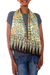 Silk batik scarf, 'Brown Paradise' - Handmade Floral Silk Scarf thumbail