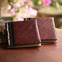 Natural fiber photo albums, Eco-Friendly Brown (medium, pair)