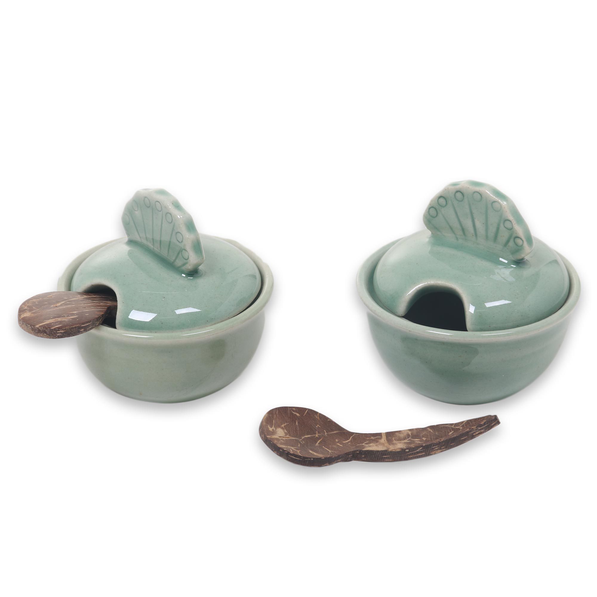 Handmade Ceramic Salt and Pepper Bowls Spice of Life NOVICA