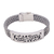 Sterling silver bangle bracelet, 'Crown of Petals' - Floral Sterling Silver Wristband Bracelet thumbail