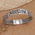 Sterling silver bangle bracelet, 'Crown of Petals' - Floral Sterling Silver Wristband Bracelet (image 2b) thumbail