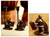 Bronze candleholders, 'Story Time Mouse' (pair) - Bronze candleholders (Pair)