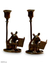 Bronze candleholders, 'Story Time Mouse' (pair) - Bronze candleholders (Pair) (image 2a) thumbail