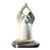 Wood sculpture, 'Toward the Sky Yoga Cat' - Albesia Wood Sculpture thumbail
