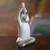 Wood sculpture, 'Toward the Sky Yoga Cat' - Albesia Wood Sculpture (image 2b) thumbail