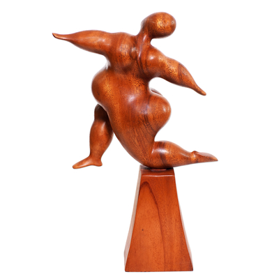 Wood sculpture, 'Be Happy' - Wood Sculpture from Indonesia