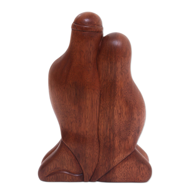 Wood sculpture, 'Family Intimacy' - Wood sculpture
