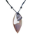 Leather pendant necklace, 'Shield' - Artisan Crafted Men's Horn Pendant Necklace (image 2a) thumbail