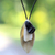 Leather pendant necklace, 'Shield' - Artisan Crafted Men's Horn Pendant Necklace (image 2c) thumbail