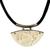 Leather pendant necklace, 'Ocean Wave' - Unique Leather and Cow Bone Necklace (image 2a) thumbail